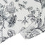 Polyester 132" Round Tablecloth White - Black French Toile Pattern for Chic Weddings