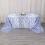 Satin Rectangular 90"x156" Tablecloth White/Blue French Toile Design - Seamless Stylish & Wrinkle-Resistant Table Cover