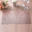 6-Pack Placemats Glitter Design Rose Gold Sparkle Rectangle - Non-Slip Decorative Dining Table Mats 12"x18"
