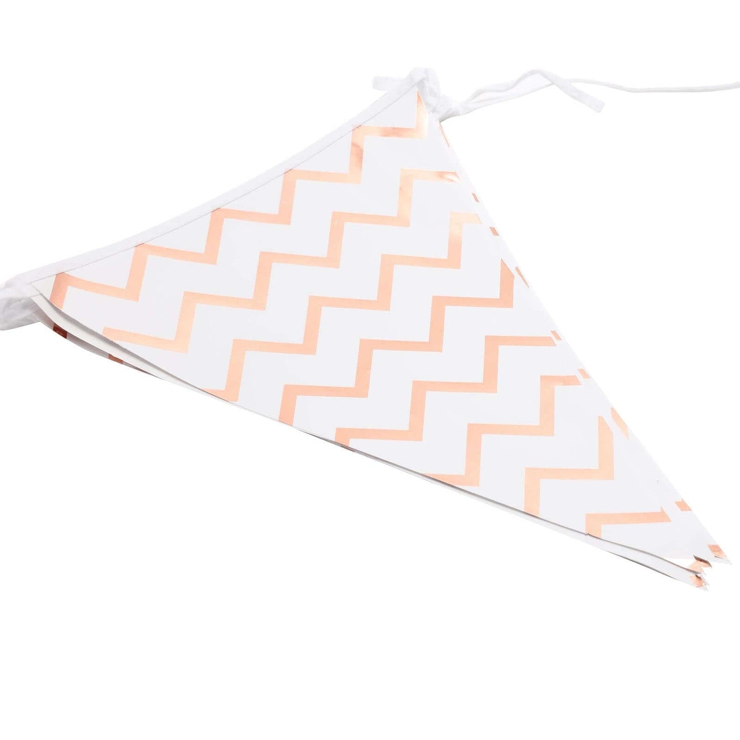 7.5ft Rose Gold Chevron Print Triangle Pennant Flag Party Banner - Clearance SALE