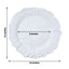 6-Pack Acrylic Plastic Round Charger Plates 13" in White with Reef Design, Classy Dinner Party Charger Tableware