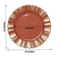 6-Pack Acrylic Plastic Round Charger Plates 13" in Terracotta (Rust) with Gold Brushed Wavy Scalloped Rim, Decorative Dinner Party Charger Tableware