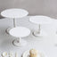 Set of 3 Wooden Pedestal Cake Stands Whitewash with Round Beaded Rim Trays - Stackable Rustic Cupcake Display 8", 10", 12"