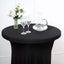 Spandex 30" Round Cocktail Table Cover Skirt Black With Natural Wavy Drapes