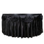 Satin 14ft Table Skirt Black Pleated Double Drape Design - Soft & Graceful for Events