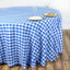 Polyester 108" Round Tablecloth White/Blue - Checkered Buffalo Plaid Table Cover