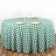 Polyester 108" Round Tablecloth White/Green - Checkered Buffalo Plaid Table Cover