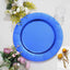 10-Pack Disposable Round Charger Plates in Royal Blue with Leathery Texture - Durable 1100GSM Cardboard Placemats 13"