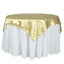 Satin 72"x72" Table Overlay Square Tablecloth Champagne - Smooth Finish Table Cover