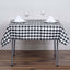Polyester 54"x54" Square Tablecloth White/Black - Checkered Buffalo Plaid Design for Casual Table Settings