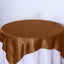 Satin 72"x72" Table Overlay Square Tablecloth Cinnamon Brown - Smooth Finish Table Cover
