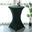 Spandex 30" Round Cocktail Table Cover Hunter Emerald Green - Easy to Maintain Stretch Fitted Highboy Tablecloth