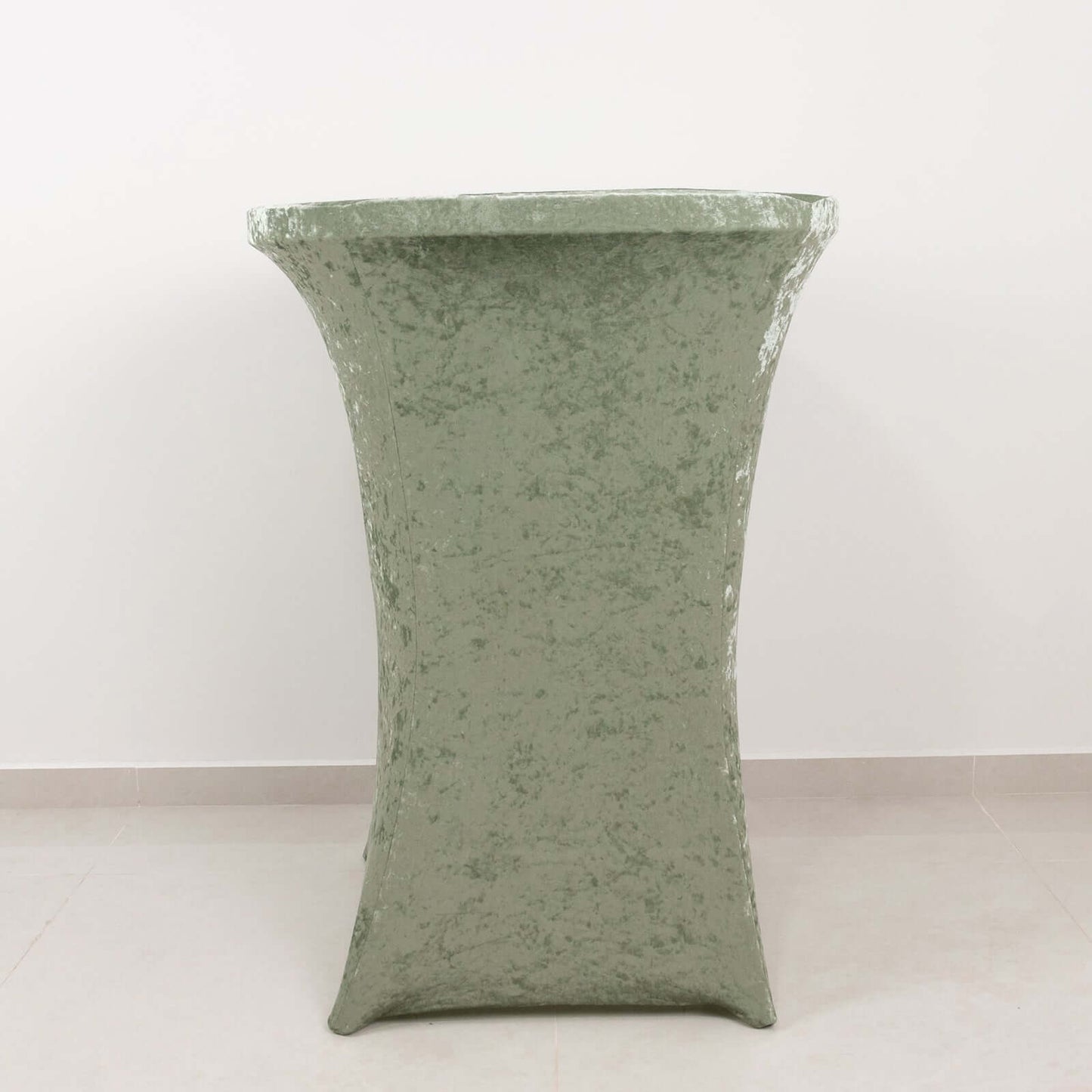 Crushed Velvet Spandex 30" Round Cocktail Table Cover Sage Green Smooth Highboy Tablecloth
