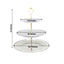 14" Clear 3-Tier Plastic Dessert Display Stand With Beaded Rim, Round Cupcake Tower Tea Party Serving Platter With Top Handle
