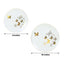 Set of 20 Plastic Round Dinner and Salad Plates in White with Gold Butterfly Design & Gold Rim - Stylish Disposable Dinnerware for Buffets & Catered Events 8", 10"