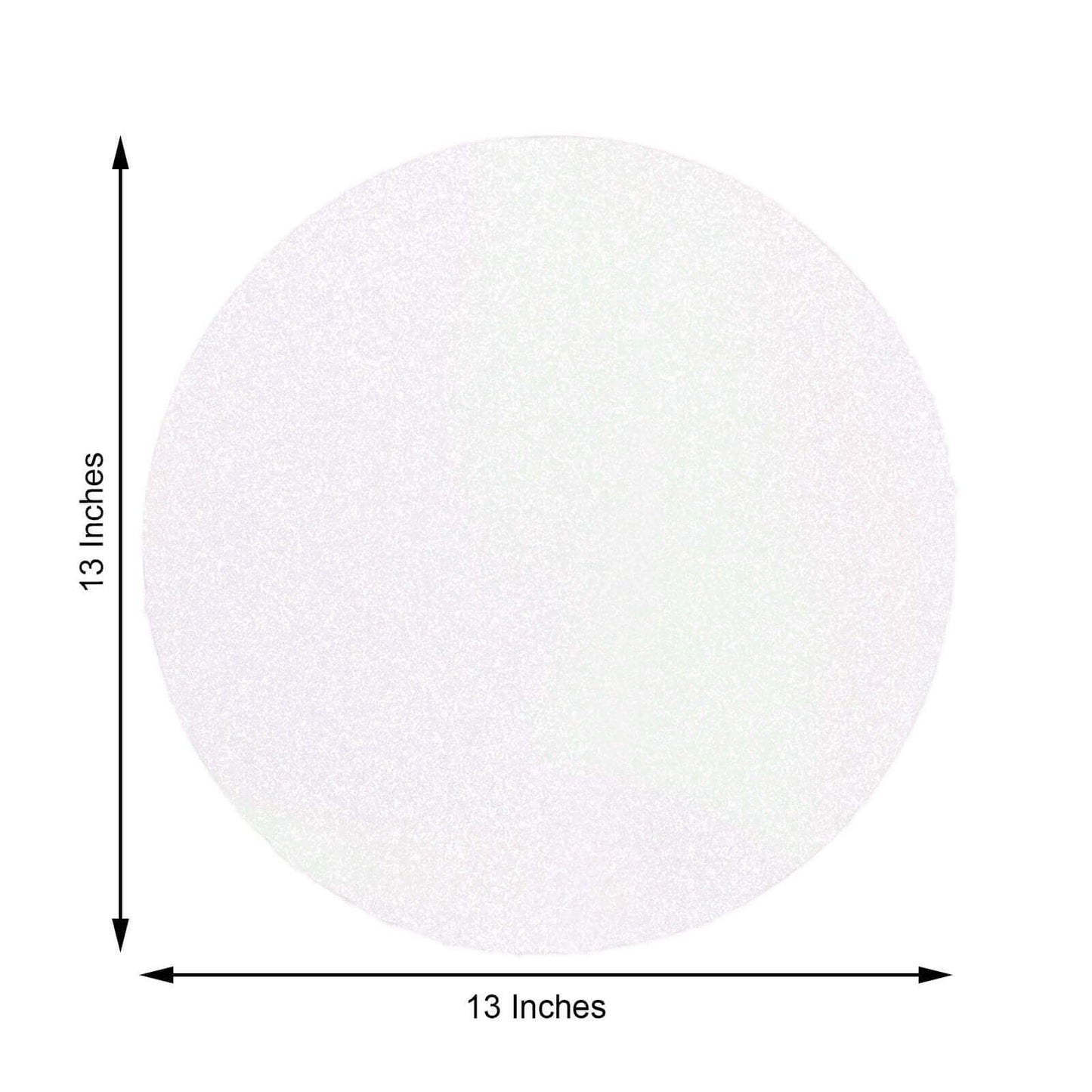 6-Pack Placemats Glitter Design Iridescent Sparkle Round - Non-Slip Decorative Dining Table Mats 13"