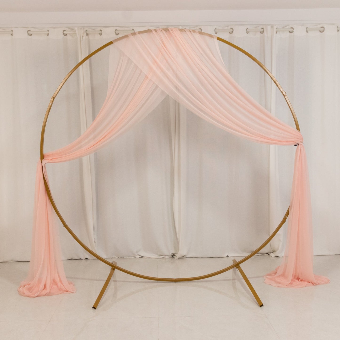 Blush Sheer Backdrop Drape â€“ 5ftx32ft Wedding Arch & Ceiling Decor Panel, Wrinkle Free with Soft Shimmer