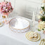Metal Cake Stand Geometric Diamond Cut Design Gold with Glass Top - Dessert Display Riser 16"