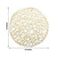 6-Pack Table Placemats Woven Fiber Design Gold Round - Disposable Mats for Dining and Events 15"