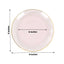 10-Pack Plastic 9" Round Dinner Plates in Transparent Blush Hammered Design with Gold Rim - Modern Disposable Party Plates