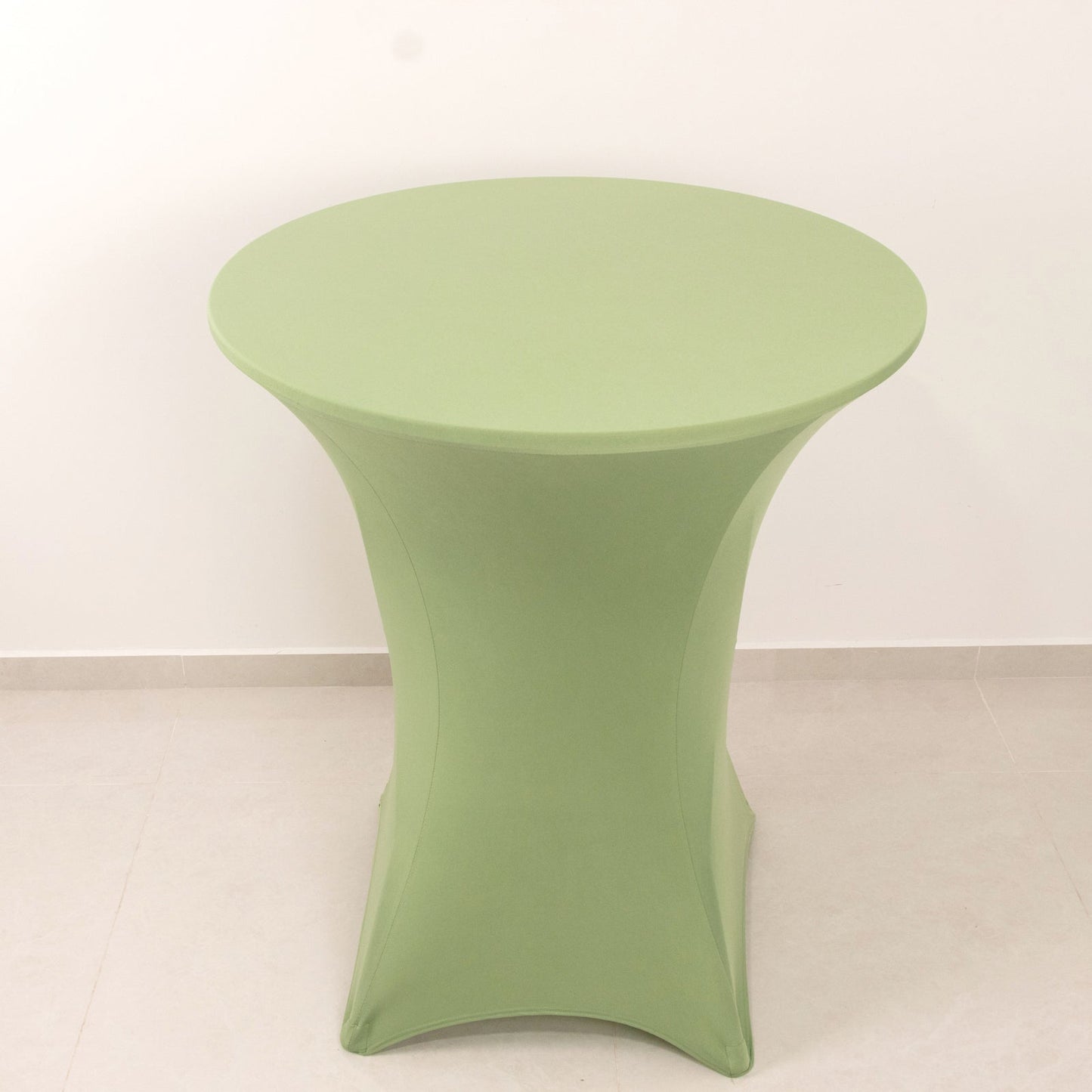 Spandex 36" Round Cocktail Table Cover Sage Green - Easy to Maintain Stretch Fitted Highboy Tablecloth