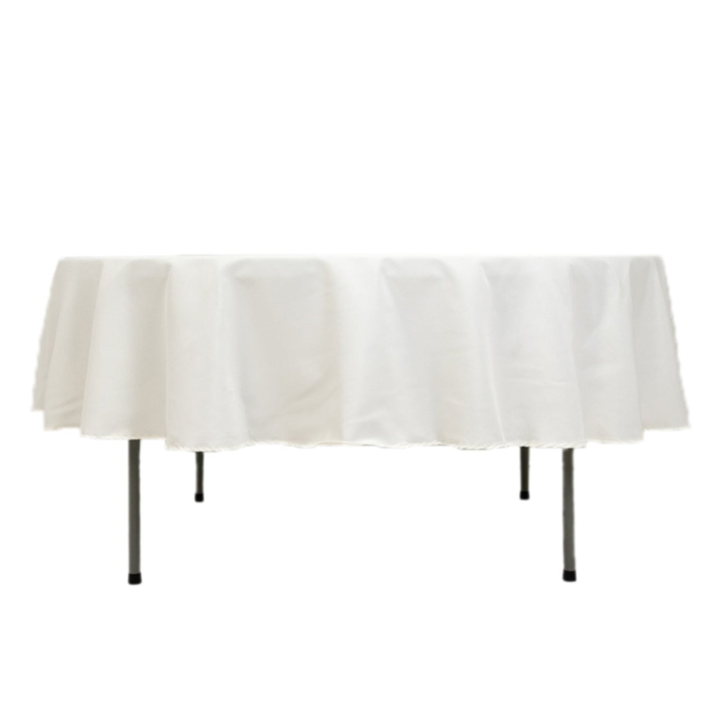 Fire Retardant Premium Polyester 90" Round Tablecloth Ivory - High-Performance Table Cover
