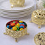 12-Pack Plastic Fillable Mini Candy Container in Vintage Ornate Round Box Style Metallic Gold - Candy Treat Favor Boxes 2.5"