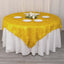 Polyester 72"x72" Table Overlay Square Tablecloth Gold - Metallic Fringe Shag Tinsel Design for Luxe Events