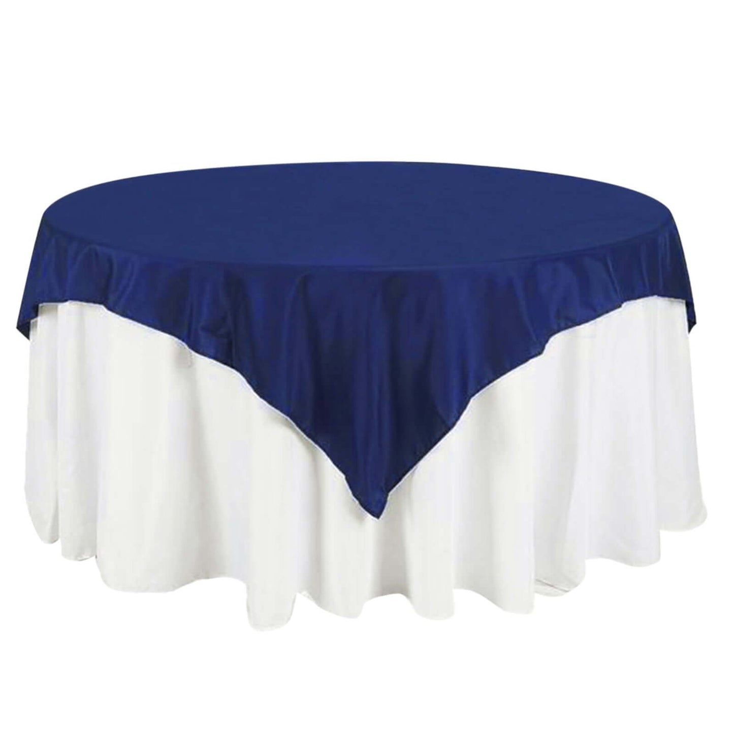 Polyester 70"x70" Table Overlay Square Tablecloth Navy Blue - Wrinkle-Resistant & Durable Table Cover