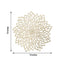 6-Pack Dining Table Mats Floral Design Gold - Metallic Vinyl Round Non-Slip Mats for Tables 15"