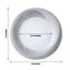 10-Pack Plastic 9" Round Dinner Plates White with Silver Swirl Rim - Disposable Party Plates