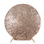 7.5ft Sparkly Rose Gold Big Payette Sequin Wedding Arch Cover for Round Backdrop Stand