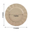 10-Pack Plastic 11" Round Dinner Plates in Taupe Ruffled Rim with Gold Edging - Sturdy Disposable Dinnerware