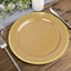 10-Pack Plastic 10" Round Dinner Plates in Gold - Disposable Party Plates for Classy Banquets & Special Occasions