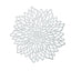 6-Pack Dining Table Mats Floral Design Silver - Metallic Vinyl Round Non-Slip Mats for Tables 15"