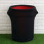 41-50 Gallons Black Stretch Spandex Round Trash Bin Container Cover