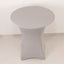 Spandex 36" Round Cocktail Table Cover Silver - Easy to Maintain Stretch Fitted Highboy Tablecloth