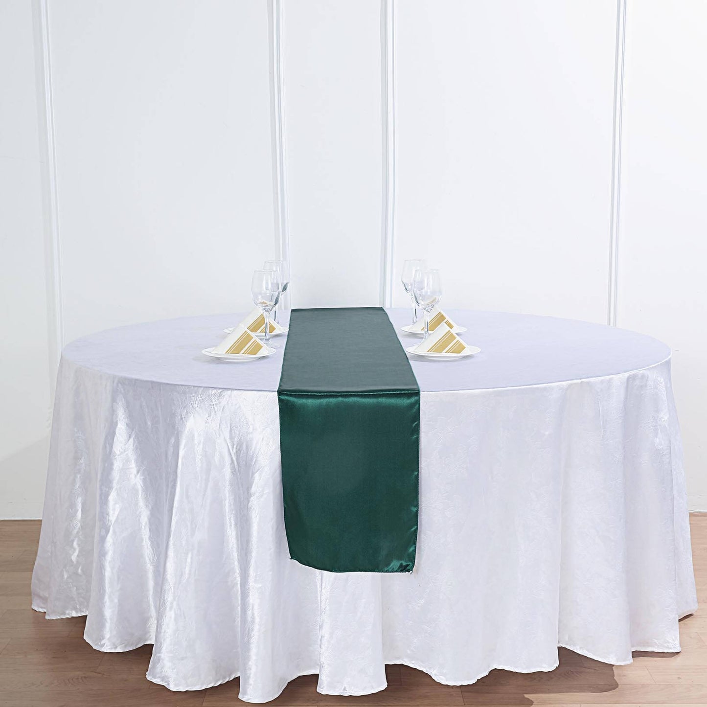 Satin 12"x108" Table Runner Hunter Emerald Green - Stylish Table Linen