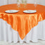 Satin 72"x72" Table Overlay Square Tablecloth Orange - Smooth Finish Table Cover
