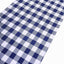 Polyester 14"x108" Table Runner Navy Blue/White - Gingham Plaid Design