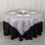 Polyester 72"x72" Table Overlay Square Tablecloth Silver - Metallic Fringe Shag Tinsel Table Cover