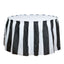 Plastic Table Skirt White/Black Stripe - Reliable Disposable Skirt for Parties 14ft 10 Mil