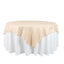 Taffeta 72"x72" Table Overlay Square Tablecloth Beige - Accordion Crinkle Table Cover