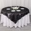 Polyester 72"x72" Table Overlay Square Tablecloth Black - Metallic Fringe Shag Tinsel Table Cover