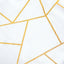 Polyester 120" Round Tablecloth White with Gold Foil Geometric Pattern Wrinkle-Resistant Modern Seamless Table Cover