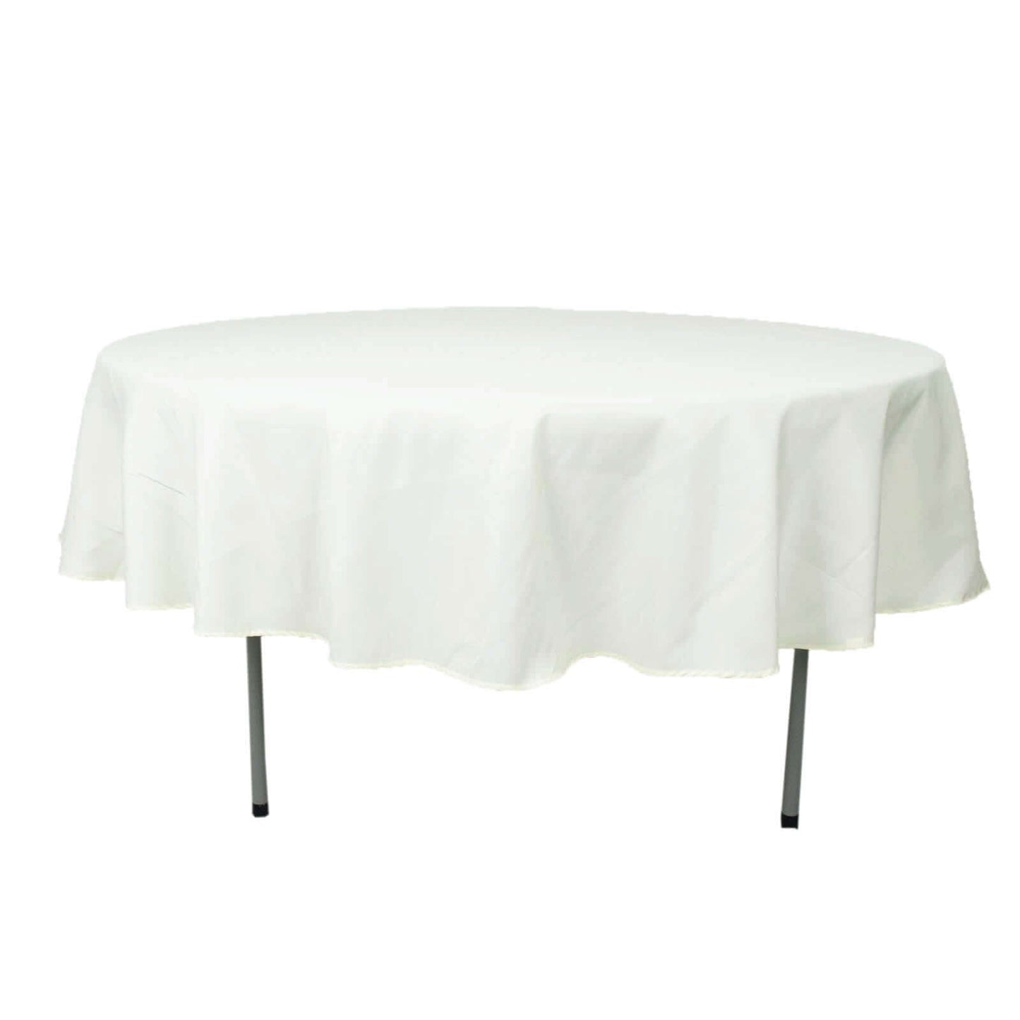 Premium Polyester 90" Round Tablecloth Ivory - Stain and Wrinkle-Resistant Design with 220GSM Thickness Table Cover