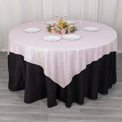 Polyester 72"x72" Table Overlay Square Tablecloth Iridescent - Glitter Sparkle Table Topper