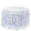 Taffeta 21ft Table Skirt White Cascading Curly Willow Style for Weddings & Banquets