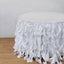 Taffeta 17ft Table Skirt White Cascading Curly Willow Style for Weddings & Banquets