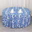 Taffeta 120" Round Tablecloth Royal Blue - Seamless Velvet Flocking Damask Table Cover